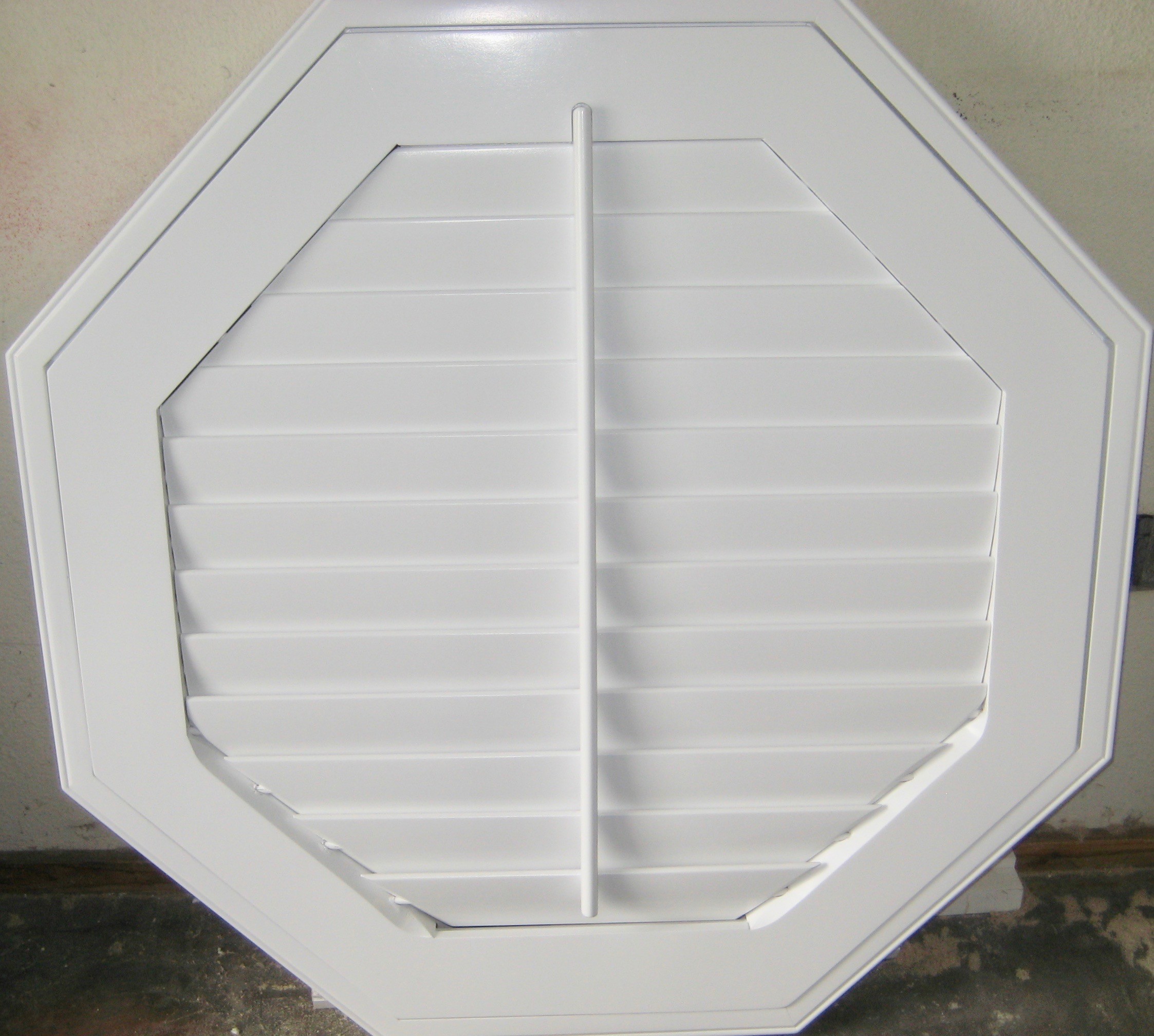 Close Octagon White Window Shutter
